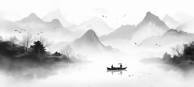 中国风淡雅意境风景山水画,插画/手绘图,插画/手绘图库,插画/手绘图下载,插画/手绘
